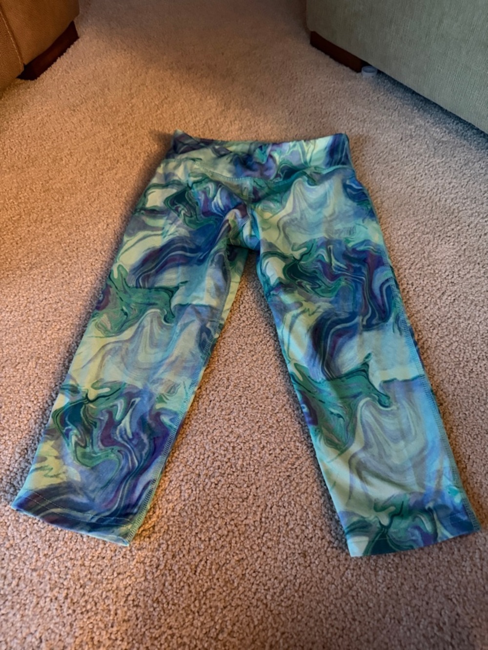 C9 by Champion Kids Marble-Print Leggings - Teal & Purple